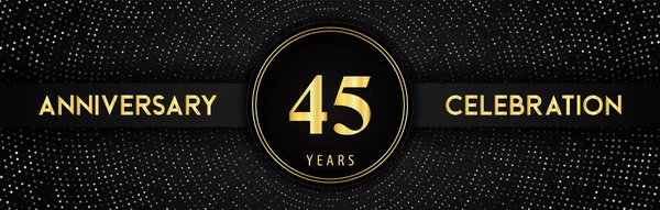 Years Anniversary Celebration Circle Frame Dotted Line Isolated Black Background — Stockový vektor