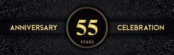 Years Anniversary Celebration Circle Frame Dotted Line Isolated Black Background — Stock vektor