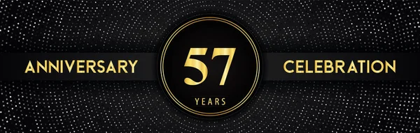 Years Anniversary Celebration Circle Frame Dotted Line Isolated Black Background — Wektor stockowy