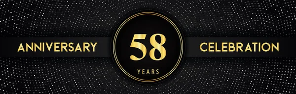 Years Anniversary Celebration Circle Frame Dotted Line Isolated Black Background — Wektor stockowy