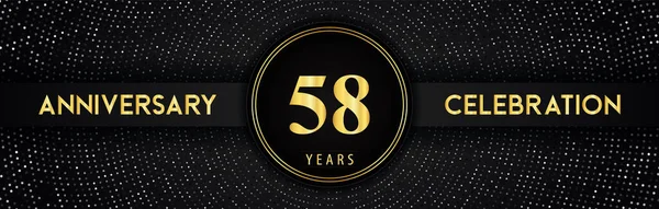 Years Anniversary Celebration Circle Frame Dotted Line Isolated Black Background — Stock vektor