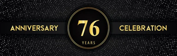 Years Anniversary Celebration Circle Frame Dotted Line Isolated Black Background — Image vectorielle