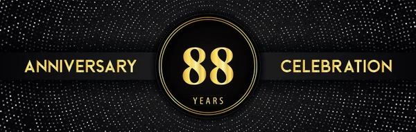 Years Anniversary Celebration Circle Frame Dotted Line Isolated Black Background — 图库矢量图片