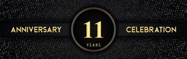 Years Anniversary Celebration Circle Frame Dotted Line Isolated Black Background — 图库矢量图片