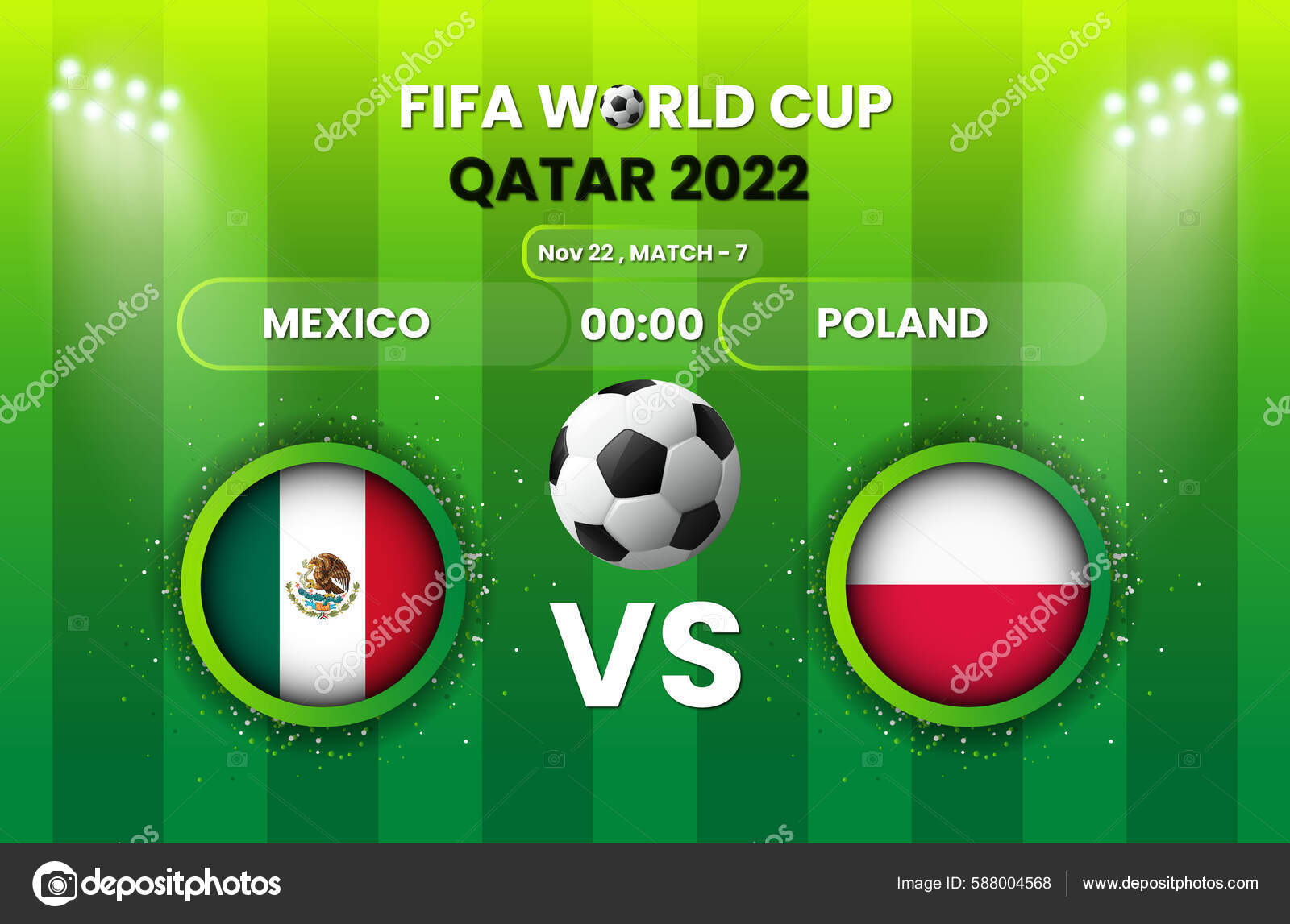 Mexico Poland Football Soccer Match Fifa World Cup 2022 Football Stock Vector by ©vectonations 588004568