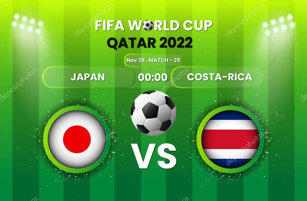 Japan vs Costa Rica Football or Soccer Match. FIFA World Cup 2022