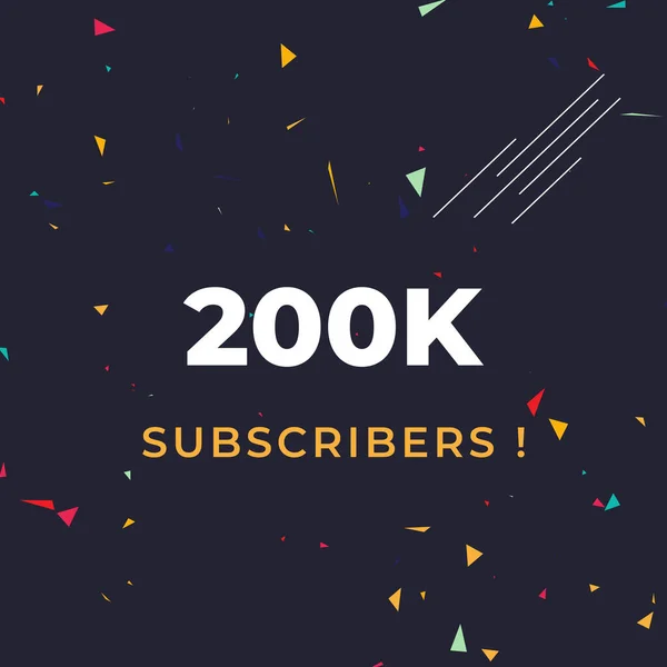 Thank You 200K 200 Thousand Subscribers Colorful Confetti Background Premium — Stockvektor