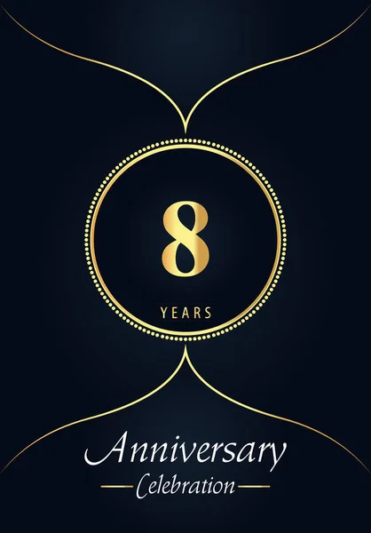 Years Anniversary Celebration Logo Gold Dotted Circle Arabic Style Design — Διανυσματικό Αρχείο