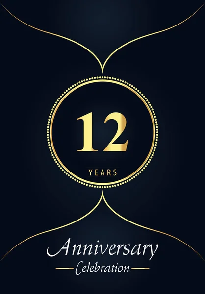 Years Anniversary Celebration Logo Gold Dotted Circle Arabic Style Design — Wektor stockowy