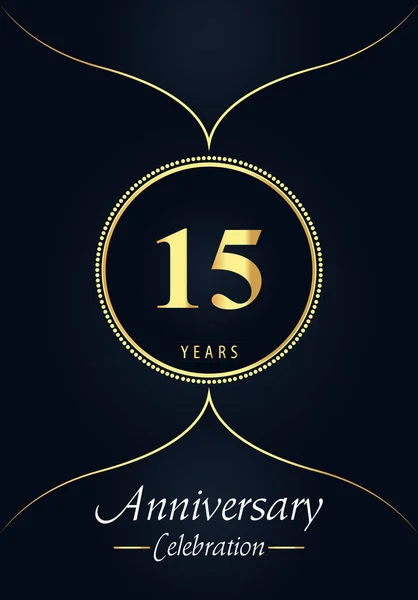 Years Anniversary Celebration Logo Gold Dotted Circle Arabic Style Design — 图库矢量图片