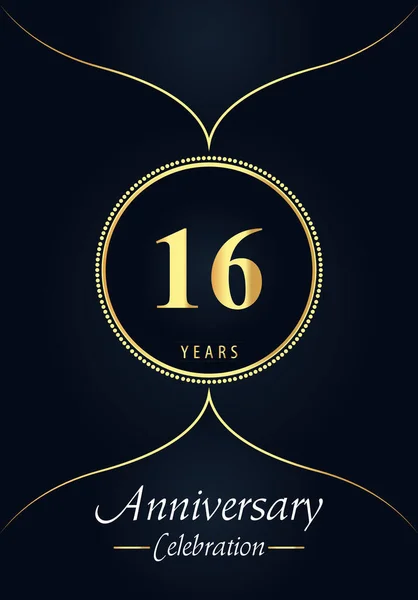 Years Anniversary Celebration Logo Gold Dotted Circle Arabic Style Design — Stockvector