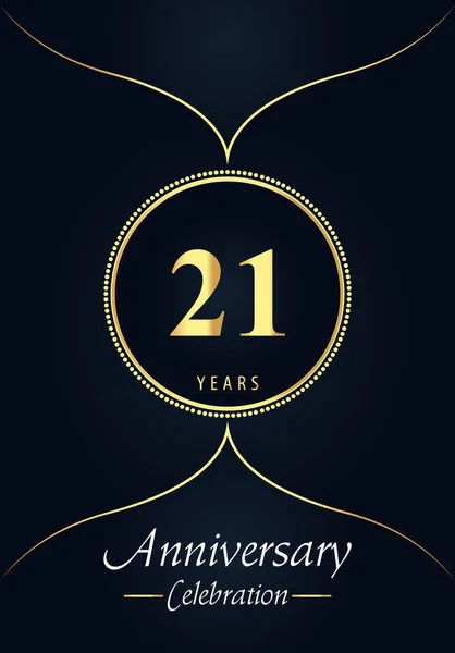 Years Anniversary Celebration Logo Gold Dotted Circle Arabic Style Design — Stock vektor