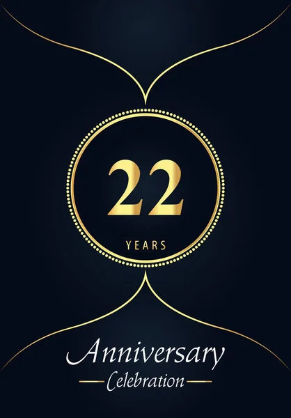 Years Anniversary Celebration Logo Gold Dotted Circle Arabic Style Design — Stock vektor