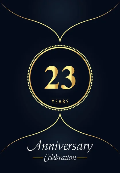 Years Anniversary Celebration Logo Gold Dotted Circle Arabic Style Design — Stock vektor