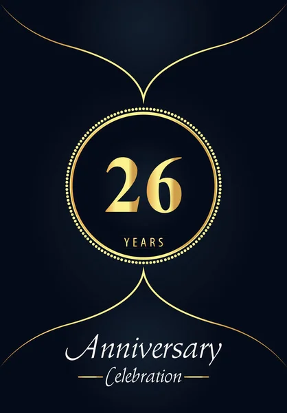 Years Anniversary Celebration Logo Gold Dotted Circle Arabic Style Design — Stock vektor