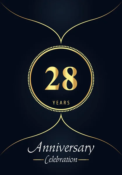 Years Anniversary Celebration Logo Gold Dotted Circle Arabic Style Design — Stock vektor