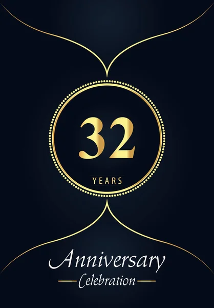 Years Anniversary Celebration Logo Gold Dotted Circle Arabic Style Design — ストックベクタ