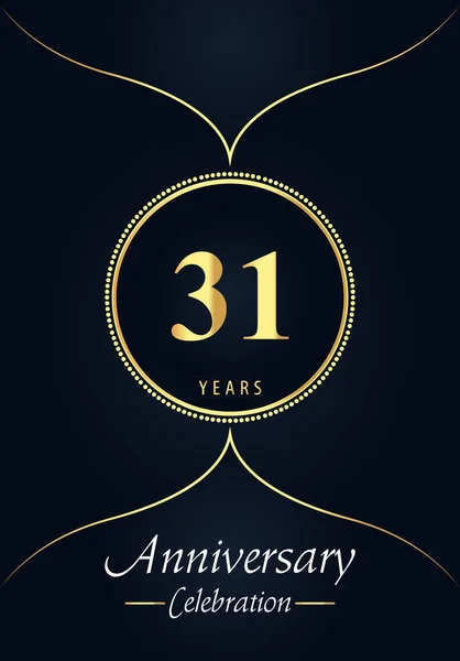Years Anniversary Celebration Logo Gold Dotted Circle Arabic Style Design — Stock vektor