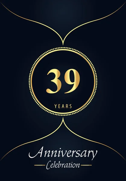 Years Anniversary Celebration Logo Gold Dotted Circle Arabic Style Design — ストックベクタ