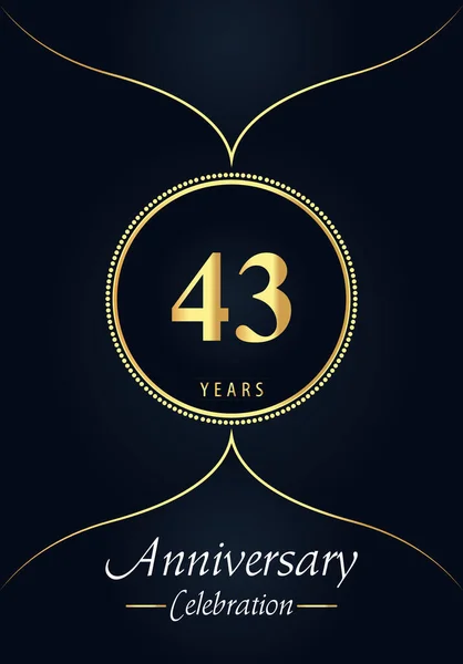 Anos Logotipo Celebração Aniversário Com Círculo Pontilhado Ouro Design Estilo — Vetor de Stock
