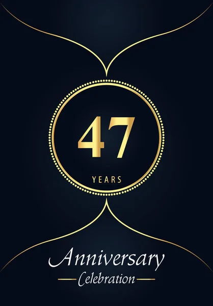 Years Anniversary Celebration Logo Gold Dotted Circle Arabic Style Design — Vetor de Stock