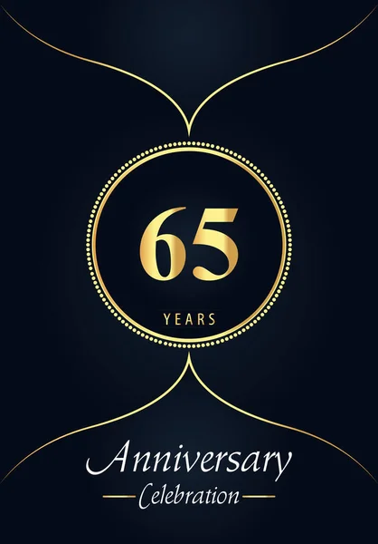Logotipo Celebración Del Aniversario Años Con Círculo Punteado Oro Diseño — Archivo Imágenes Vectoriales