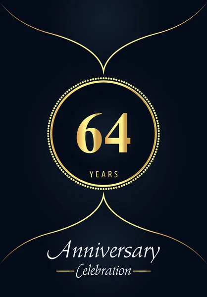 Logotipo Celebración Del Aniversario Años Con Círculo Punteado Oro Diseño — Archivo Imágenes Vectoriales