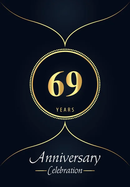Jahre Jubiläums Logo Mit Goldgepunktetem Kreis Und Arabischem Design Auf — Stockvektor