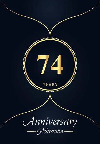 Years Anniversary Celebration Logo Gold Dotted Circle Arabic Style Design — Stockvektor