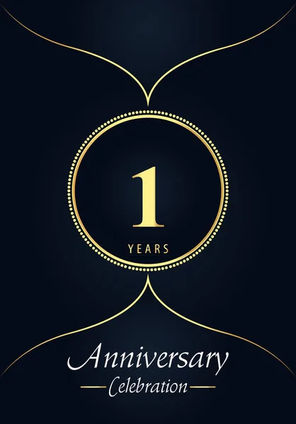 Years Anniversary Celebration Logo Gold Dotted Circle Arabic Style Design — Wektor stockowy
