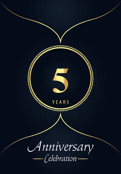 Logotipo Celebración Aniversario Años Con Círculo Punteado Oro Diseño Estilo — Archivo Imágenes Vectoriales