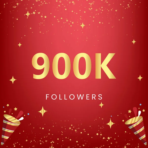 Thank You 900K 900 Thousand Followers Gold Bokeh Star Isolated — Stockový vektor