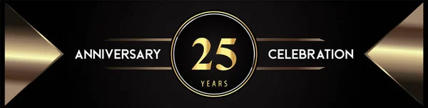 Years Anniversary Celebration Logo Gold Number Metal Triangle Shapes Black — Διανυσματικό Αρχείο