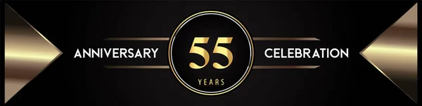 Years Anniversary Celebration Logo Gold Number Metal Triangle Shapes Black — Archivo Imágenes Vectoriales