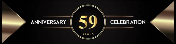 Years Anniversary Celebration Logo Gold Number Metal Triangle Shapes Black — ストックベクタ