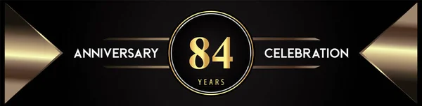 Years Anniversary Celebration Logo Gold Number Metal Triangle Shapes Black — Archivo Imágenes Vectoriales