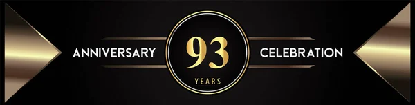 Years Anniversary Celebration Logo Gold Number Metal Triangle Shapes Black — Stockvektor