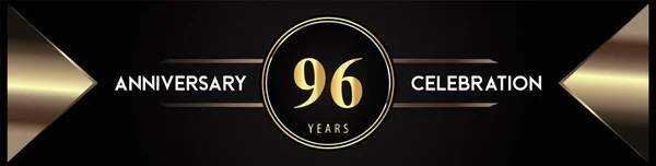 Years Anniversary Celebration Logo Gold Number Metal Triangle Shapes Black — Image vectorielle