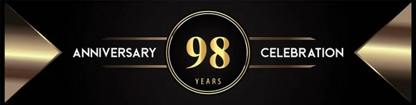 Years Anniversary Celebration Logo Gold Number Metal Triangle Shapes Black — Archivo Imágenes Vectoriales