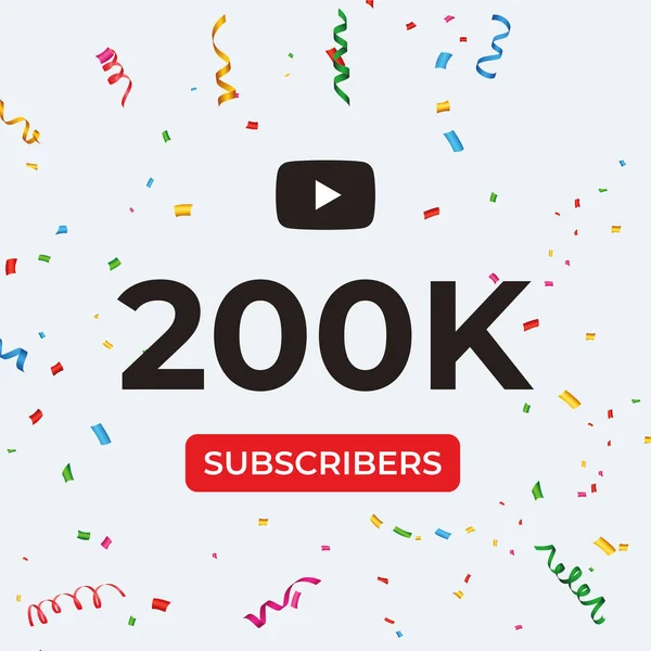 Thank You 200K 200 Thousand Subscribers Celebration Template Premium Design — Stock Vector