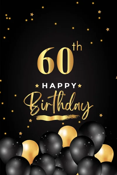 Χρόνια Πολλά Γενέθλια Μαύρο Και Χρυσό Μπαλόνι Αστέρι Πινέλο Grunge Διανυσματικά Γραφικά