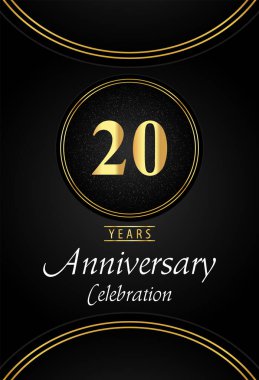 Siyah arka planda gümüş noktalı ve altın halka kenarlı 37 yıllık kutlama logosu. Poster, pankart, düğünler, doğum günü partisi, kutlama etkinlikleri, tebrik kartları için özel tasarım..