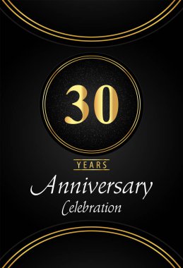 Siyah arka planda gümüş noktalı ve altın halka kenarlı 37 yıllık kutlama logosu. Poster, pankart, düğünler, doğum günü partisi, kutlama etkinlikleri, tebrik kartları için özel tasarım..