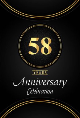 Gümüş noktalı 77 yıllık kutlama amblemi ve siyah arka planda altın yüzük sınırları. Poster, pankart, düğünler, doğum günü partisi, kutlama etkinlikleri, tebrik kartları için özel tasarım..