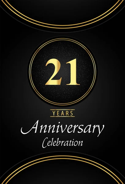 黒を背景に銀の点線と黄金のリングの境界線と37周年記念ロゴ ポスター バナー 結婚式 誕生日パーティー お祝いイベント グリーティングカードのためのプレミアムデザイン — ストックベクタ