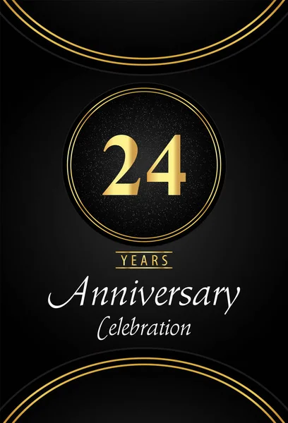 Års Jubileum Firande Logotyp Med Silver Prickade Och Gyllene Ringkanter — Stock vektor