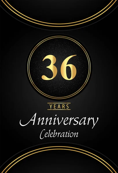 Логотип Празднования Летнего Юбилея Серебряными Пунктирными Золотыми Кольцами Черном Фоне — стоковый вектор