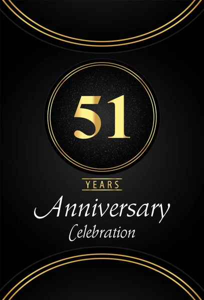 Anos Logotipo Celebração Aniversário Com Prata Pontilhada Bordas Anel Ouro —  Vetores de Stock