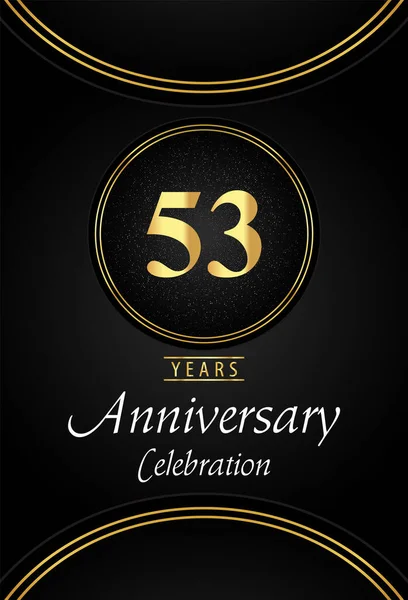 Anos Logotipo Celebração Aniversário Com Prata Pontilhada Bordas Anel Ouro —  Vetores de Stock