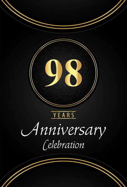 Jahre Jubiläums Logo Mit Silber Gepunktetem Und Goldenem Ring Auf — Stockvektor